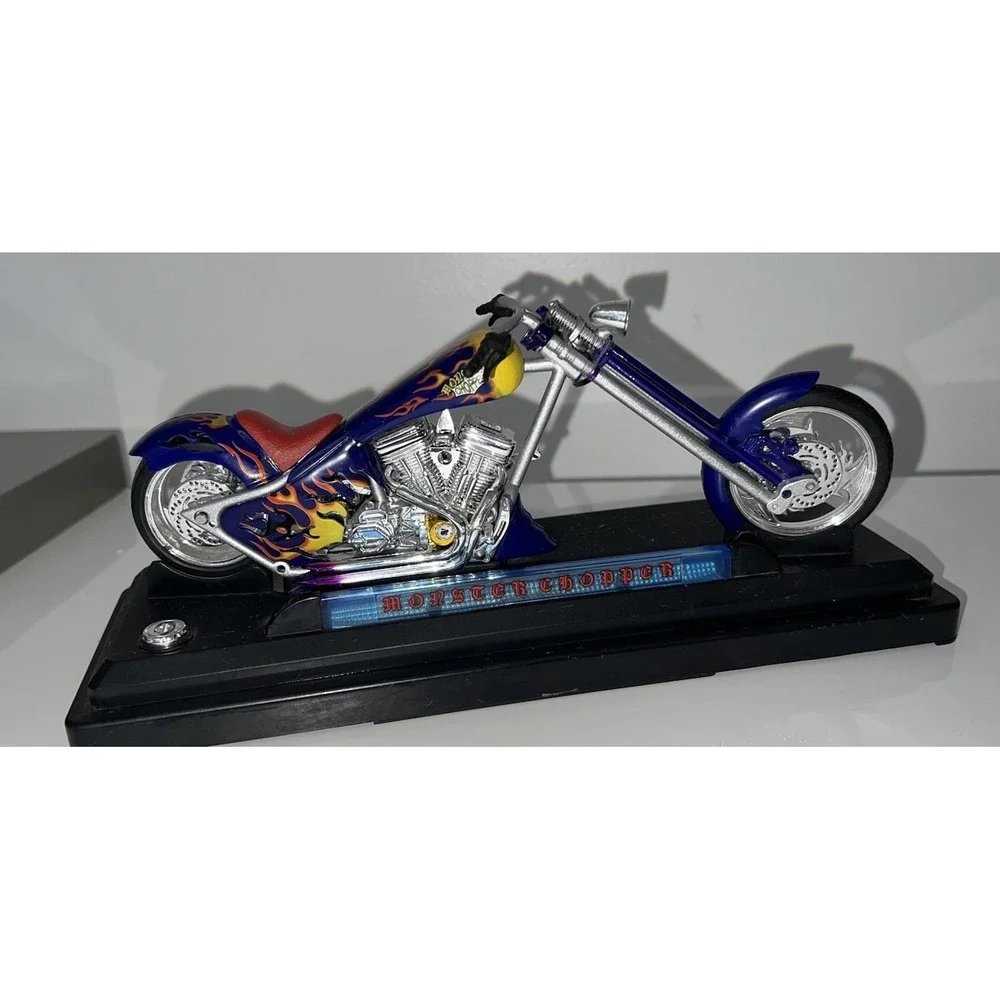 1/12 SCALE BOLEY DIECAST GREY FLAME CHOPPER LIGHT/SOUND(5/#0)